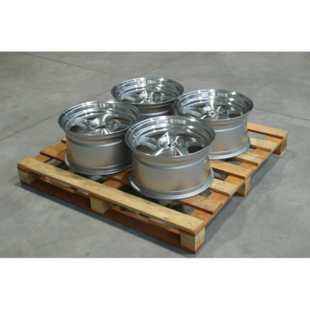 Set of JR15 17x9 ET25 5x100 Silver Machined Face