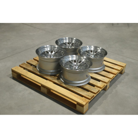 Set of JR10 15x8 ET20 + 15x9 ET0 4x108 Silver Machined Face