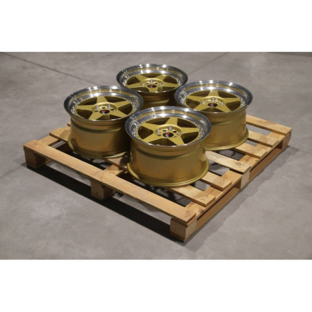 Set of JR6 17x9 ET35 5x120 Gold w/Machined Lip