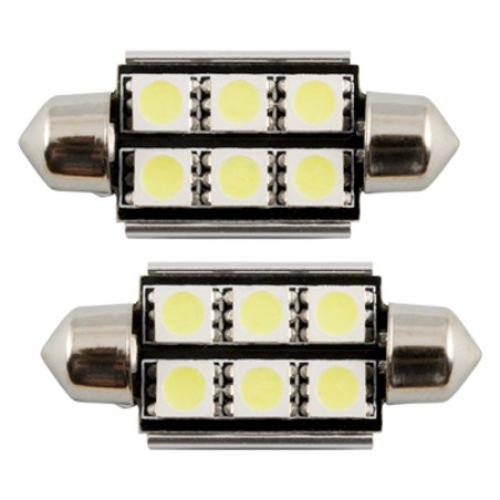 BOMBILLA PLAFONIER 6 LED 39 MM SMD BLANCA