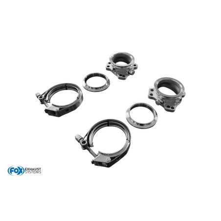 Y-PIPE V-BAND SET 76MM WITH CLAMPS FOR K04 AND K06 LADER CON