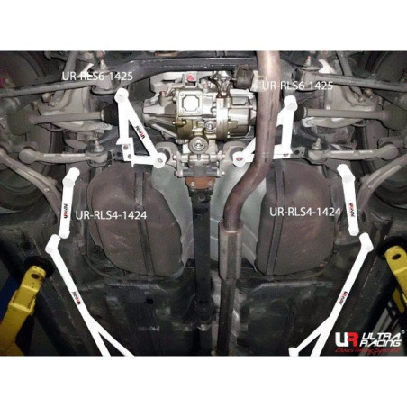 BARRA LATERAL INFERIOR TRASERA ULTRA RACING 4 PUNTOS PARA MITSUBISHI EVO 10 10ª GEN. (CZ4A) 2.0T 4WD 2007-2016