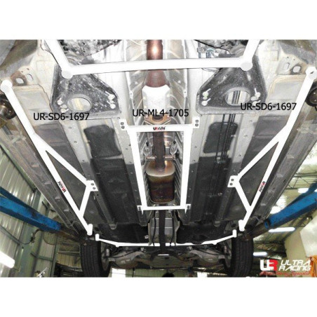 BARRA INFERIOR LATERAL ULTRA RACING 6 PUNTOS PARA NISSAN ALTIMA 4ª GEN. (L32A) 2.5 V6 2WD 2006-2012