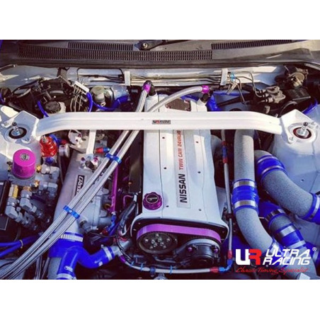 BARRA DE TORRETAS DELANTERA ULTRA RACING 2 PUNTOS PARA NISSAN SKYLINE 8ª GEN. (GTR R32) 2.6TT 4WD 1989-1994