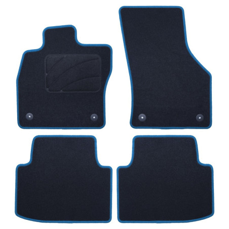 ALFOMBRA A MEDIDA VOLKSWAGEN ARTEON (2018-PRESENTE) 5PZ RIBETE AZUL