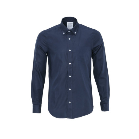 CAMISA MANGA LARGA DE ALGODÓN AZUL MARINO TALLA XL