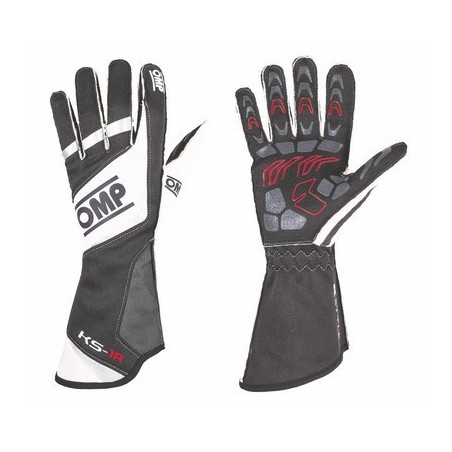 GUANTES OMP KS-1R  NEGRO/BLANCO/PLATA TALLA L