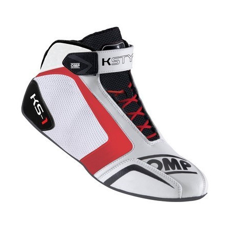 OMP KART KS-1 SHOES WHITE/BLACK/RED SIZE 38