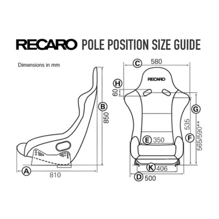 RECARO (TUV) POLE POSITION SEAT - ARTIST BLACK/NARDO BLACK DRIVER & PASSENGER