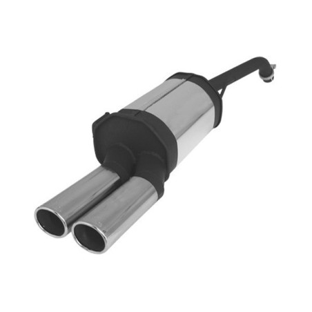 ESCAPE TRASERO REMUS 2 COLAS DE 82X67MM CROMO