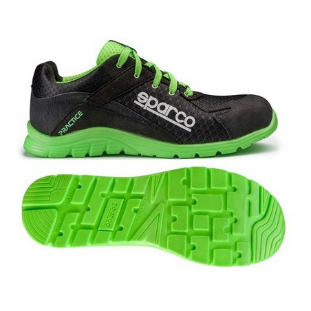 ZAPATILLAS SPARCO PRACTICE KEKE TALLA 46 NEGRO/VERDE S1P SRC