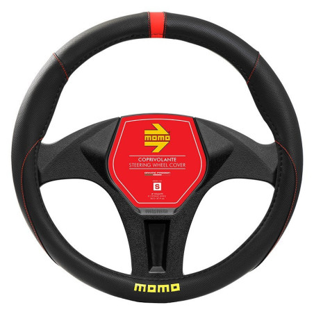 FUNDA VOLANTE MOMO ELEGANT UNIVERSAL NEGRO Y ROJO 38-39CM