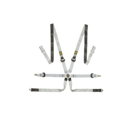 OMP HARNESS 6 POINTS ONE-D 2&quot PULL UP FIA 8853-2016 BLACK / WHITE