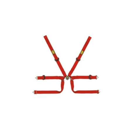 OMP 6 POINT TECHNICAL HARNESS 2&quot FORMULA FIA 8853-2016 RED