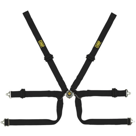 OMP 6 POINT TECHNICAL HARNESS 2&quot FORMULA FIA 8853-2016 BLACK