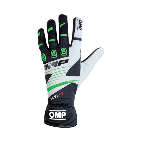 KS-3 GLOVES MY2018 BLACK/WHITE/GREEN SIZE XXS