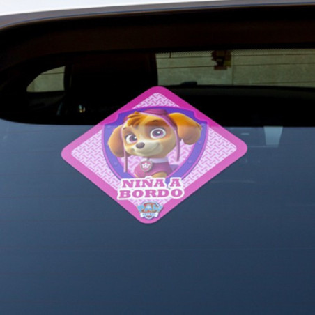 PEGATINA NIÑA A BORDO PATRULLA CANINA CS6 (STOCK LAST )
