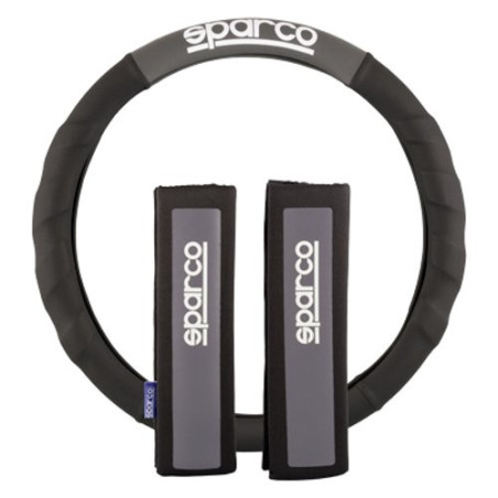 FUNDA VOLANTE+ALMOHADILLA N/GR SPARCO NEGRO/GRIS CS10