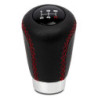 BLACK/RED PERFORATED LEATHER SPORT KNOB