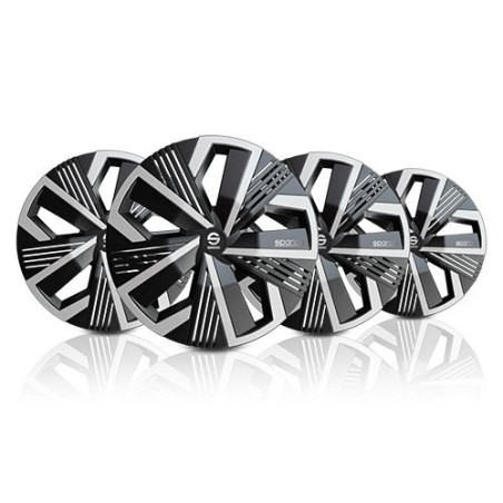 TAPACUBOS NAGOYA BICOLOR 15 NEGRO / PLATA 4PCS CS1