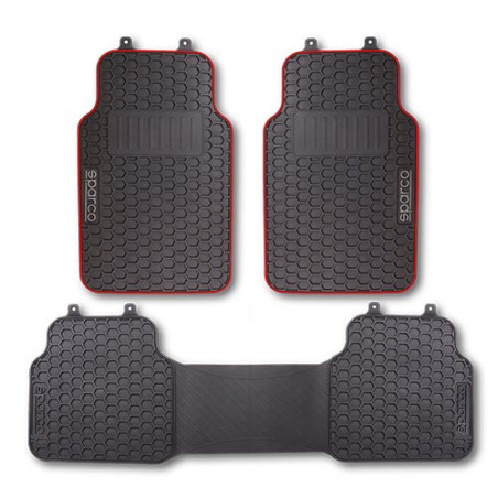 ALFOMBRA F500 NEGRO/ROJO PVC SPARCO 3 PIEZAS CS4