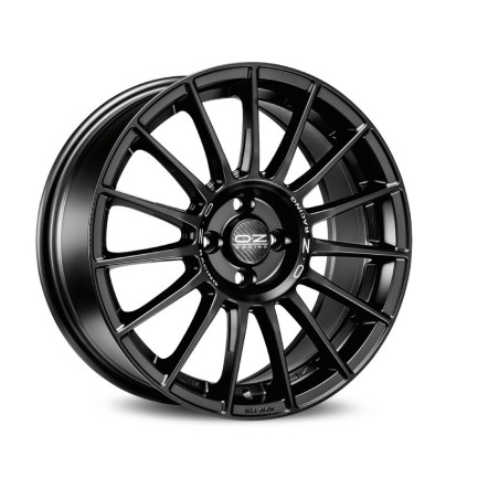RIM OZ SUPERTURISMO LM 7.5x17 ET40 4x108 MATT BLACK SILVER LETTERING KBA NAD