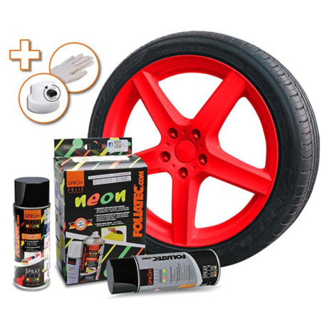 GOMA LIQUIDA NEON 2 PC. SET, ROJO 1 X 400 ML +  BASE COAT 1 X 400 ML