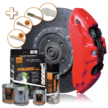 BRAKE CALIPER PAINT SET NEON RED 4 COMPONENTS