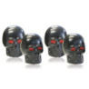 AIRCAPS TAPON VALVULA SKULL  NEGRA WITH ROJO EYES 4 PIEZAS
