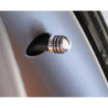 AIRCAPS TAPON VALVULA ALU  CHROME WITH 3 NEGRA RUBBER RINGS 4 PIEZAS