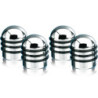 AIRCAPS TAPON VALVULA ALU  CHROME WITH 3 NEGRA RUBBER RINGS 4 PIEZAS