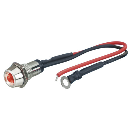 LED CONTROL LIGHT CHROME, FIRE ROJO 1 PIECE, DIAM.  10 MM