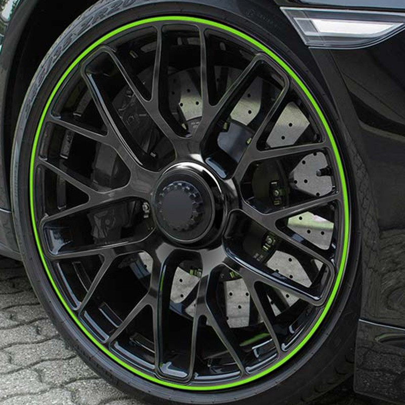 PIN STRIPING RIM DESIGN INCL. MOUNTING AID  NEON VERDE L  8 6 M (4 X 2 15 M)  W  6 MM