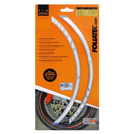 PIN STRIPING RACING BLANCO 14 BANDAS DE 7 MM X 41 CM  INCLUIDO ESPACIADOR