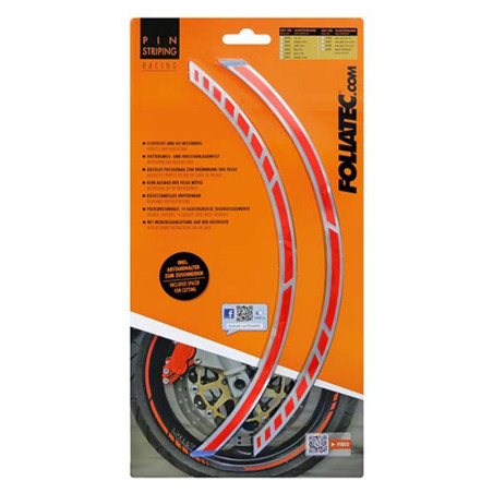 PIN STRIPING RACING NEON ROJO 14 BANDAS DE 7 MM X 41 CM  INCLUIDO ESPACIADOR