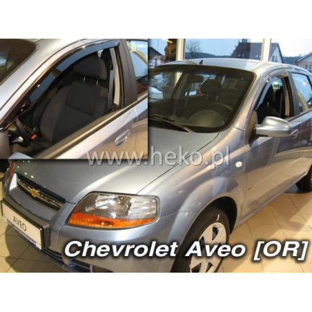 CARENADOS CHEVROLET AVEO 5D (PEGADOS EN EL MARCO) (SÓLO DEFLECTORES FRONTALES) 2004