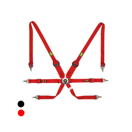 OMP HARNESS 6 POINTS ONE 3&quot+2&quot CONVERTIBLE PULL UP CONV. PULL DOWN-FIA 8853-2016