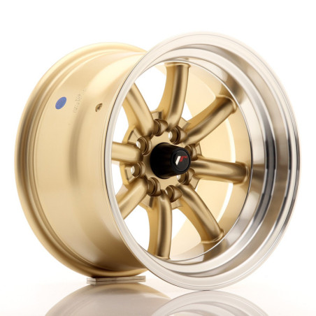 JAPAN RACING JR19 15&39&39X9 ET -13 4X100 4X114.3 CB 73.1 GOLD RIM