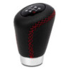 BLACK/RED PERFORATED LEATHER SPORT KNOB